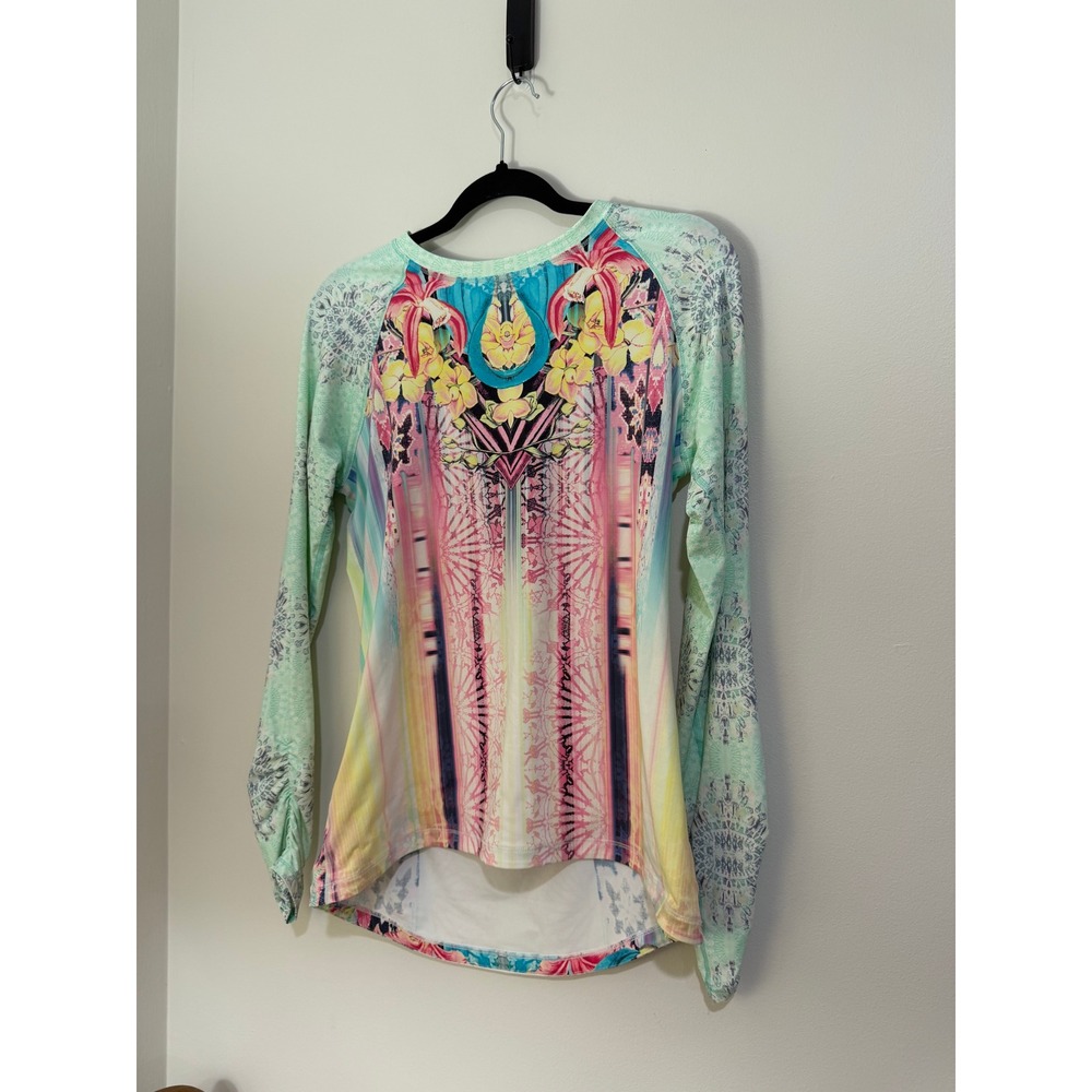 CALIA Carrie Underwood Long Sleeve UPF50+ BodyUV Top L Havana Print